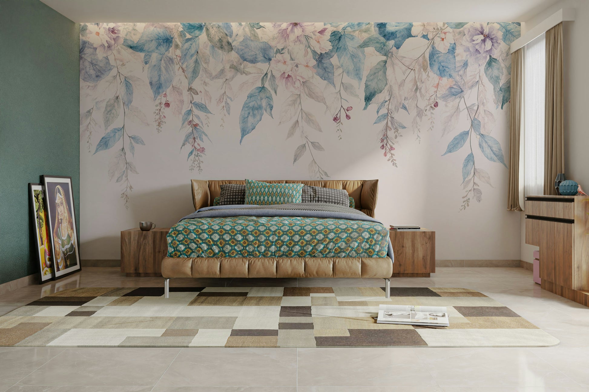 The image shows an artistic impression of a serene floral scene.

