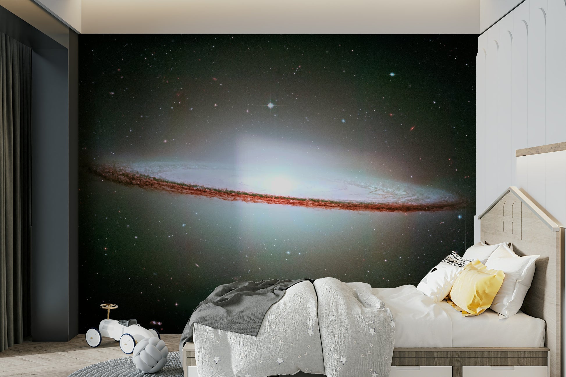 The cosmic discs are a central focus of the image.

