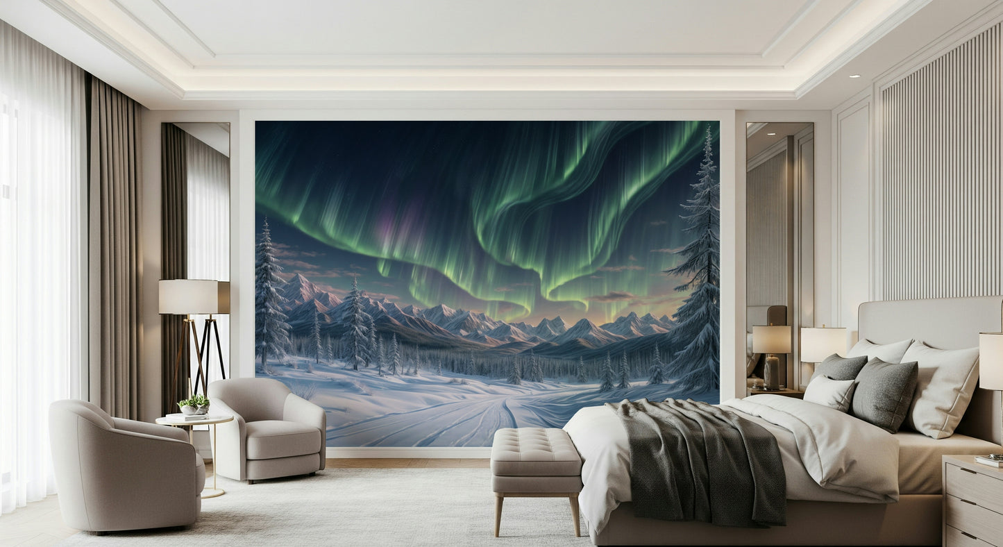 Aurora's Winter Dance Wall Mural