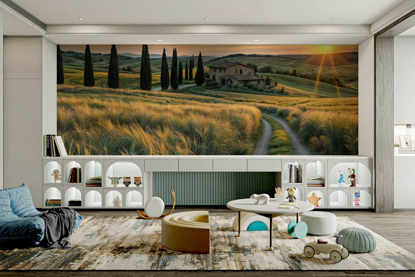 The art style is realistic, like a painting or photograph.
