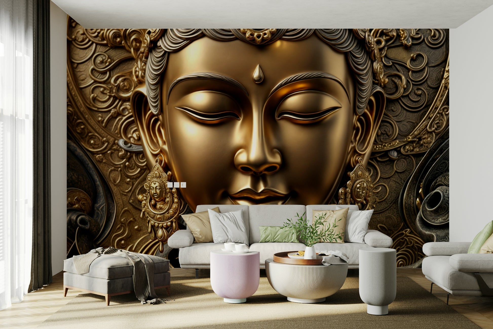 The artistic style is minimalist and contemporary.
