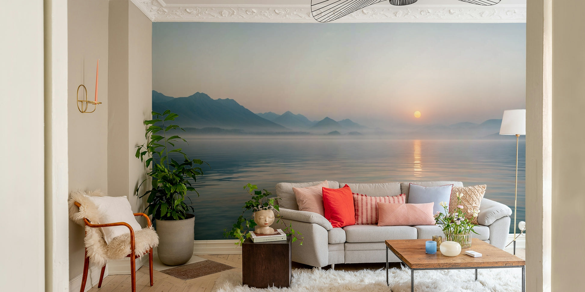 A few silhouetted trees are visible on the horizon.
