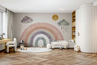 The mural is a high-quality print with clean lines and colors.
