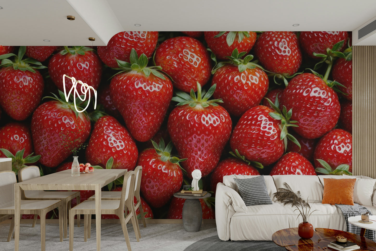 The colors are bright and vibrant, mainly red, green, and white.
