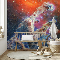 It gives the illusion of a window looking out into the cosmos.
