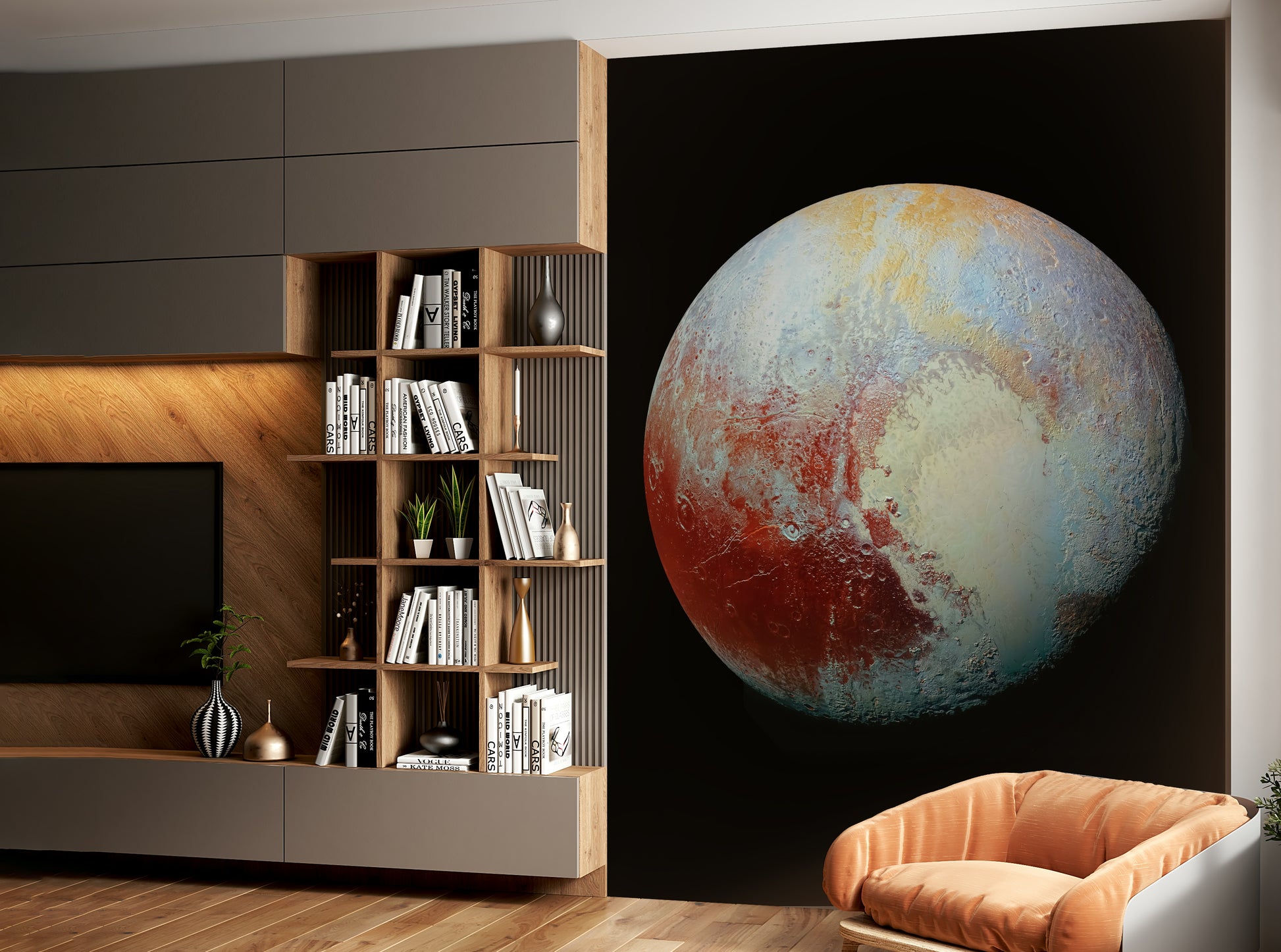 The design has a layered, artistic look with a sense of texture.

