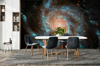 The room's lighting highlights the dramatic feel of the pattern.

