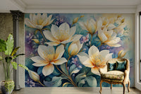 The room's lighting highlights the peaceful feel of the pattern.

