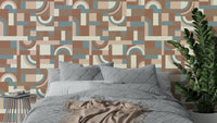A wall mural featuring a soft, abstract pattern.

