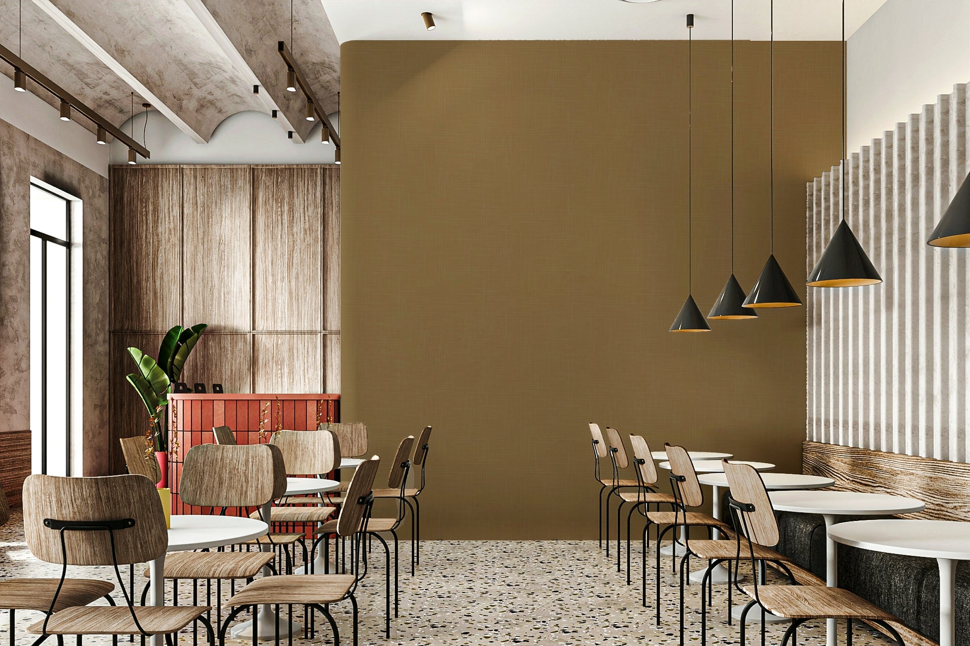 The room's lighting highlights the classic feel of the pattern.

