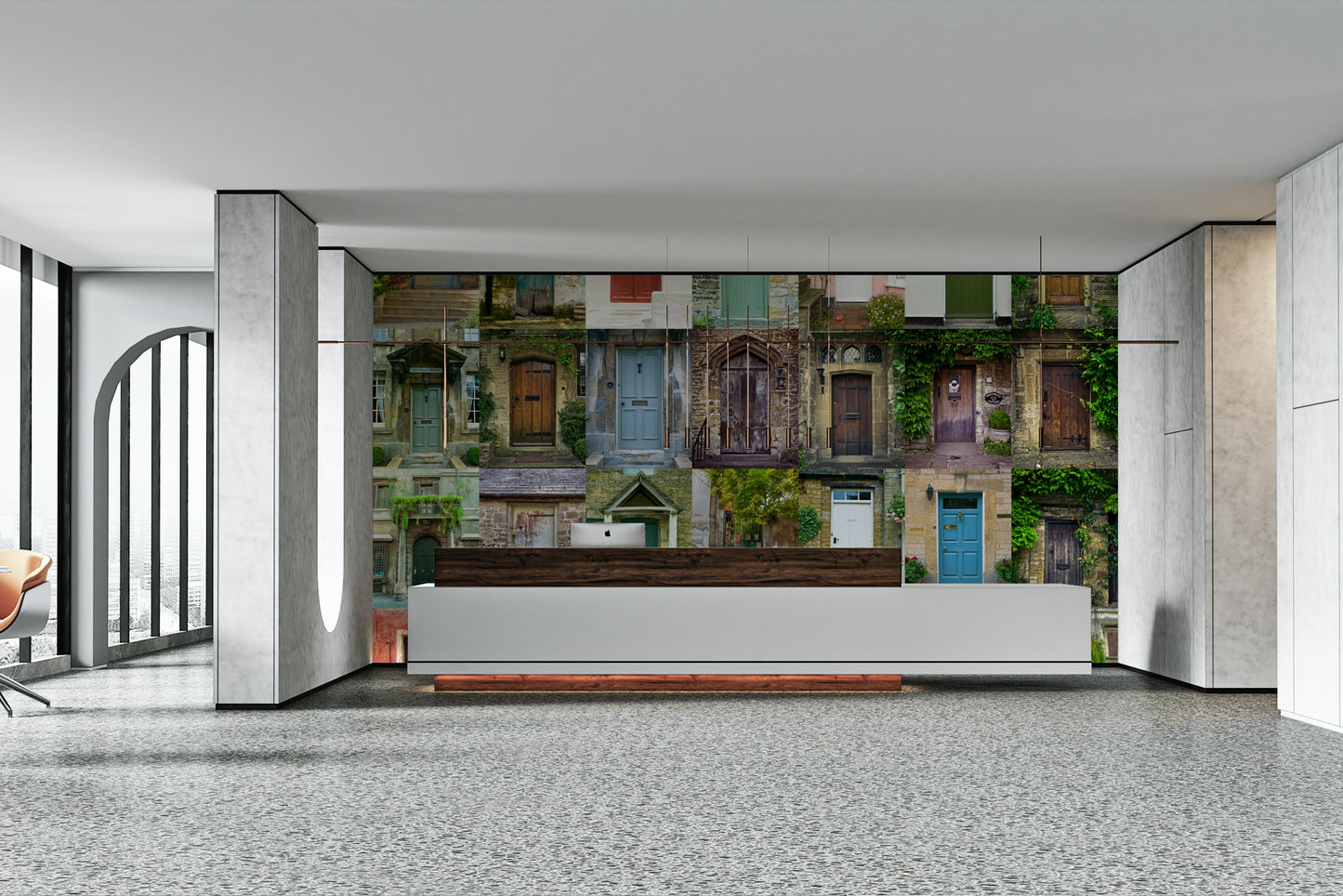 The colors are earthy and natural, with dominant greens, browns, and soft light.

