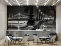 The mural extends across the entire wall, creating a smooth backdrop.

