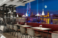 The mural extends across the entire wall, creating a smooth backdrop.

