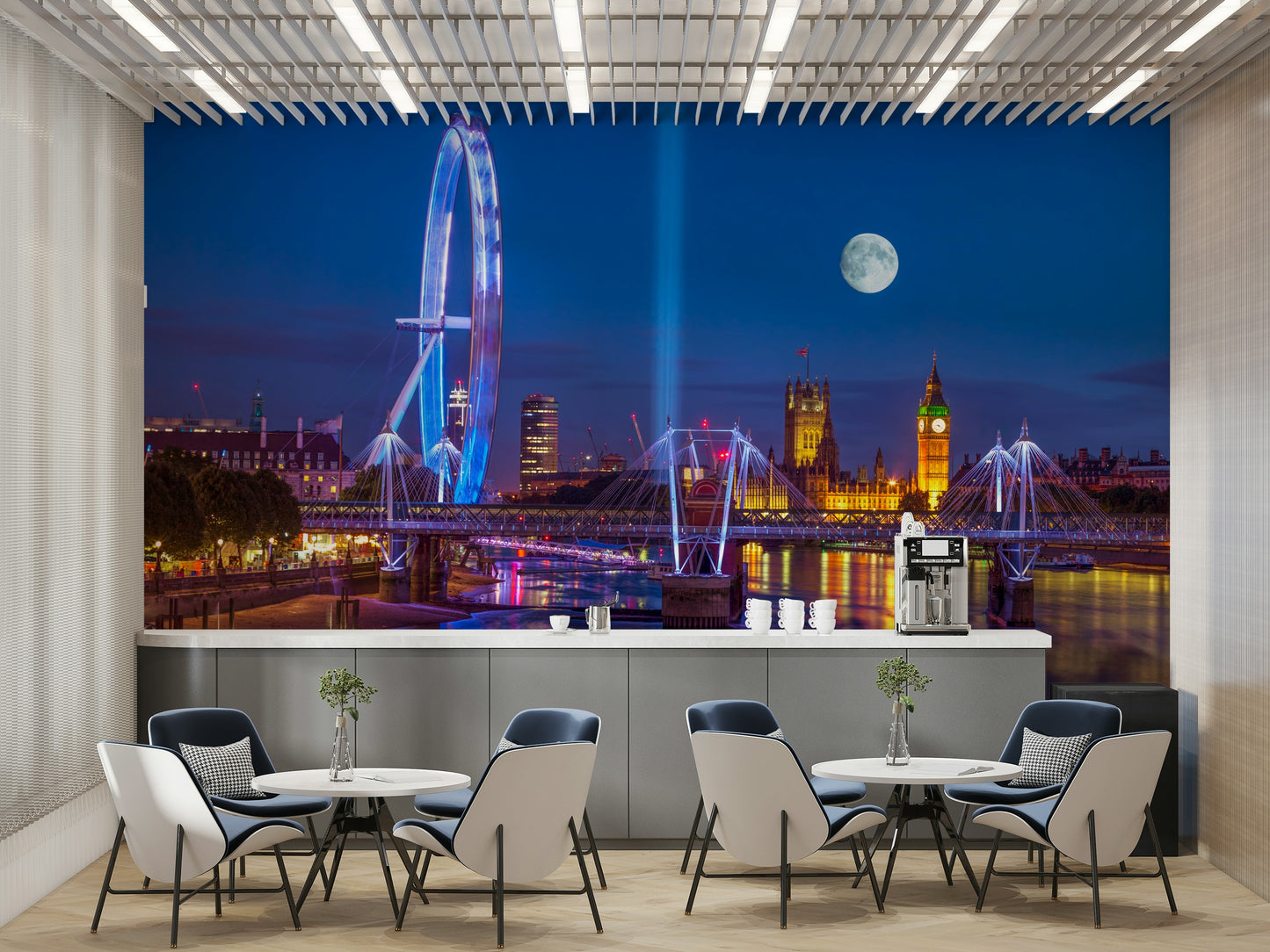 A close-up view shows the fine details of the water and buildings.

