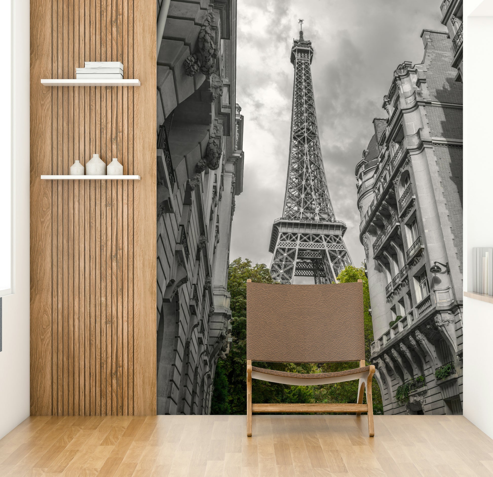 The trees in the foreground are a vibrant, natural green.

