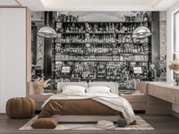 A close-up view shows the fine details of the bottles and glassware.

