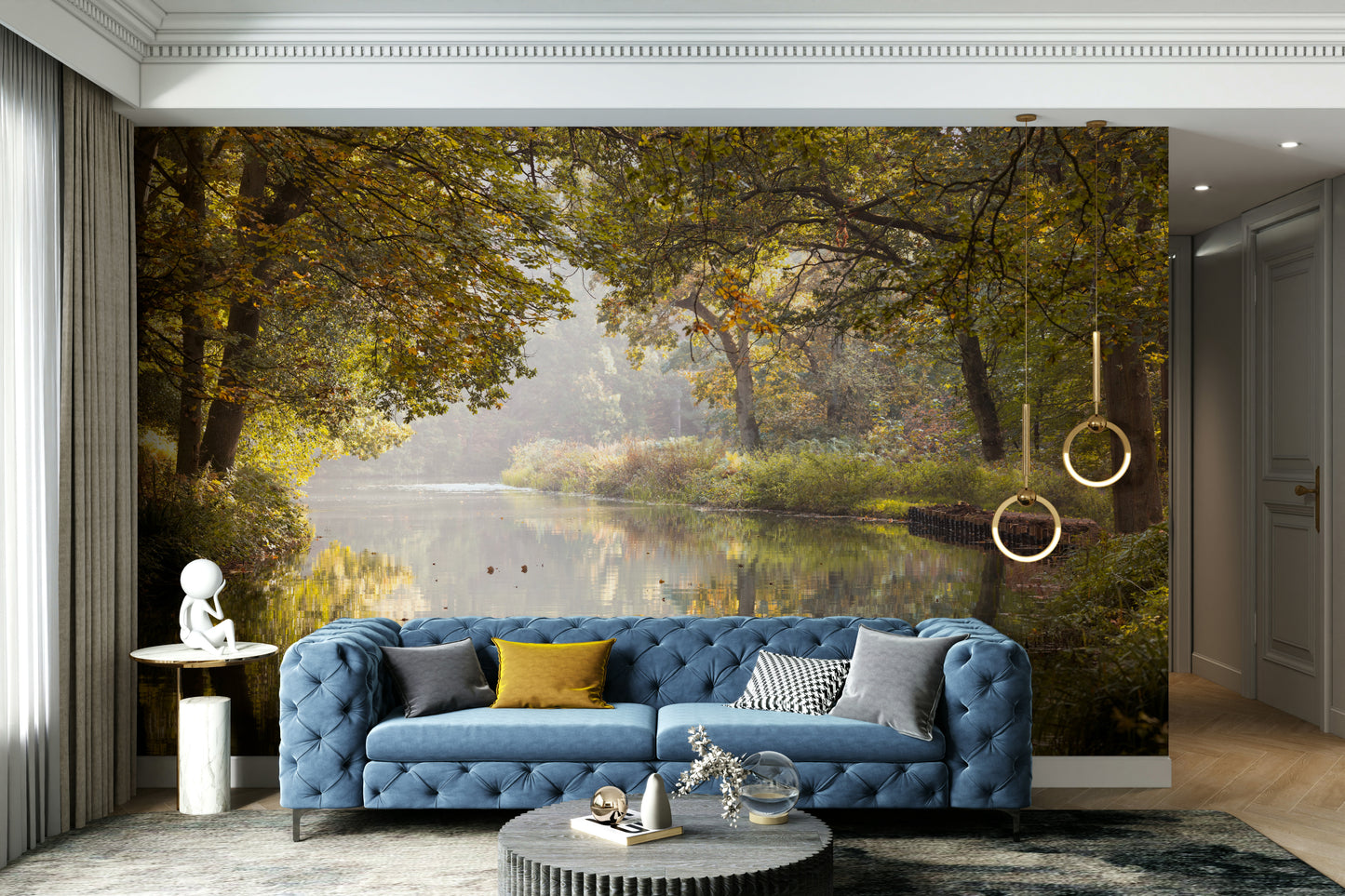 The colors are warm and gentle, with a dominant gold, yellow, and orange tone.

