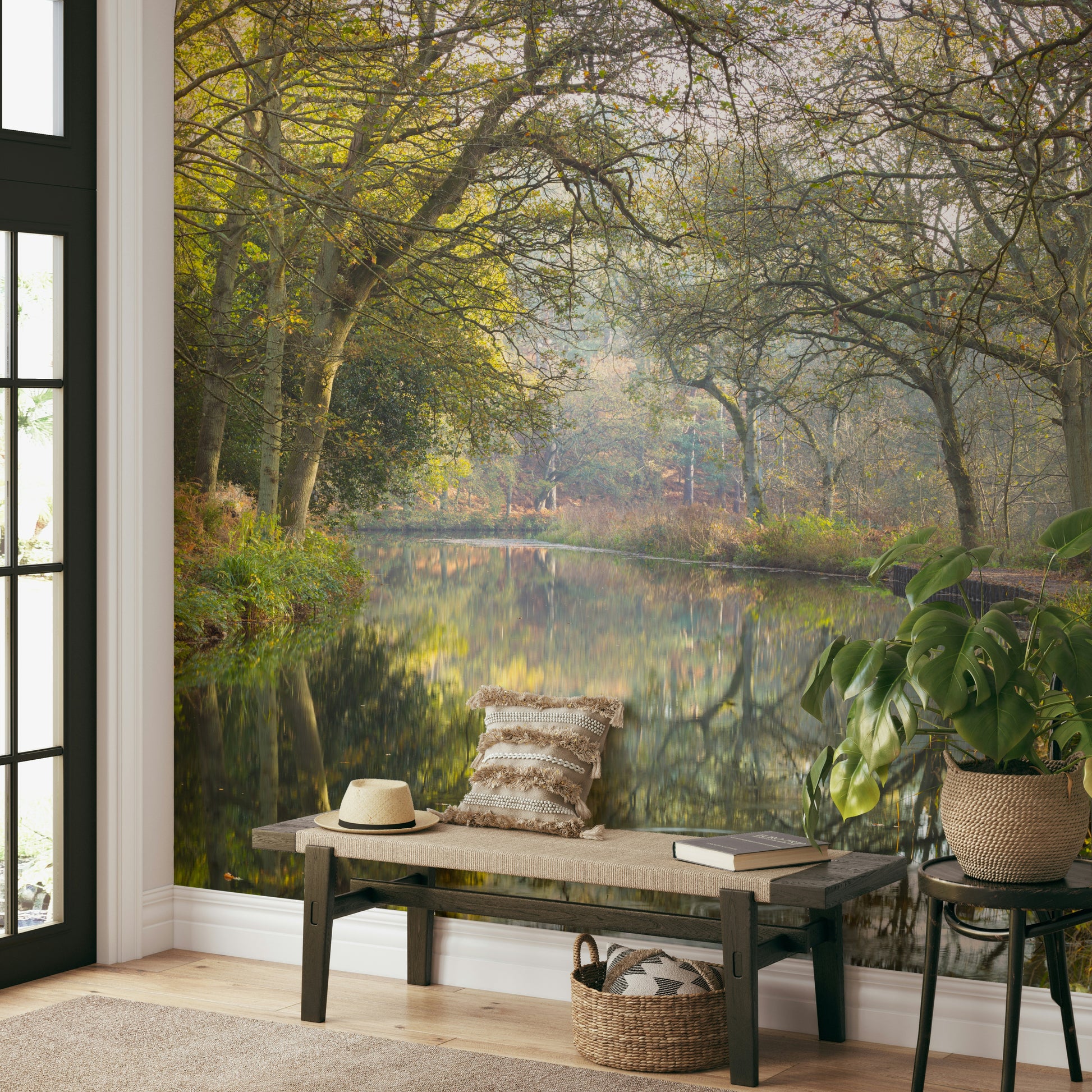 The design has a very polished and peaceful effect on the space.

