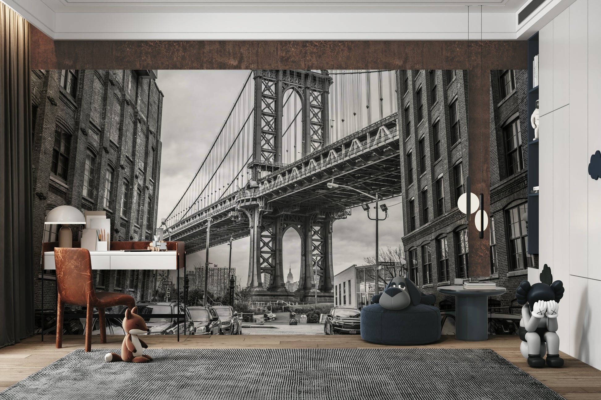 The design has a very polished and architectural effect on the space.

