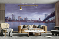 The mural extends across the entire wall, creating a smooth backdrop.

