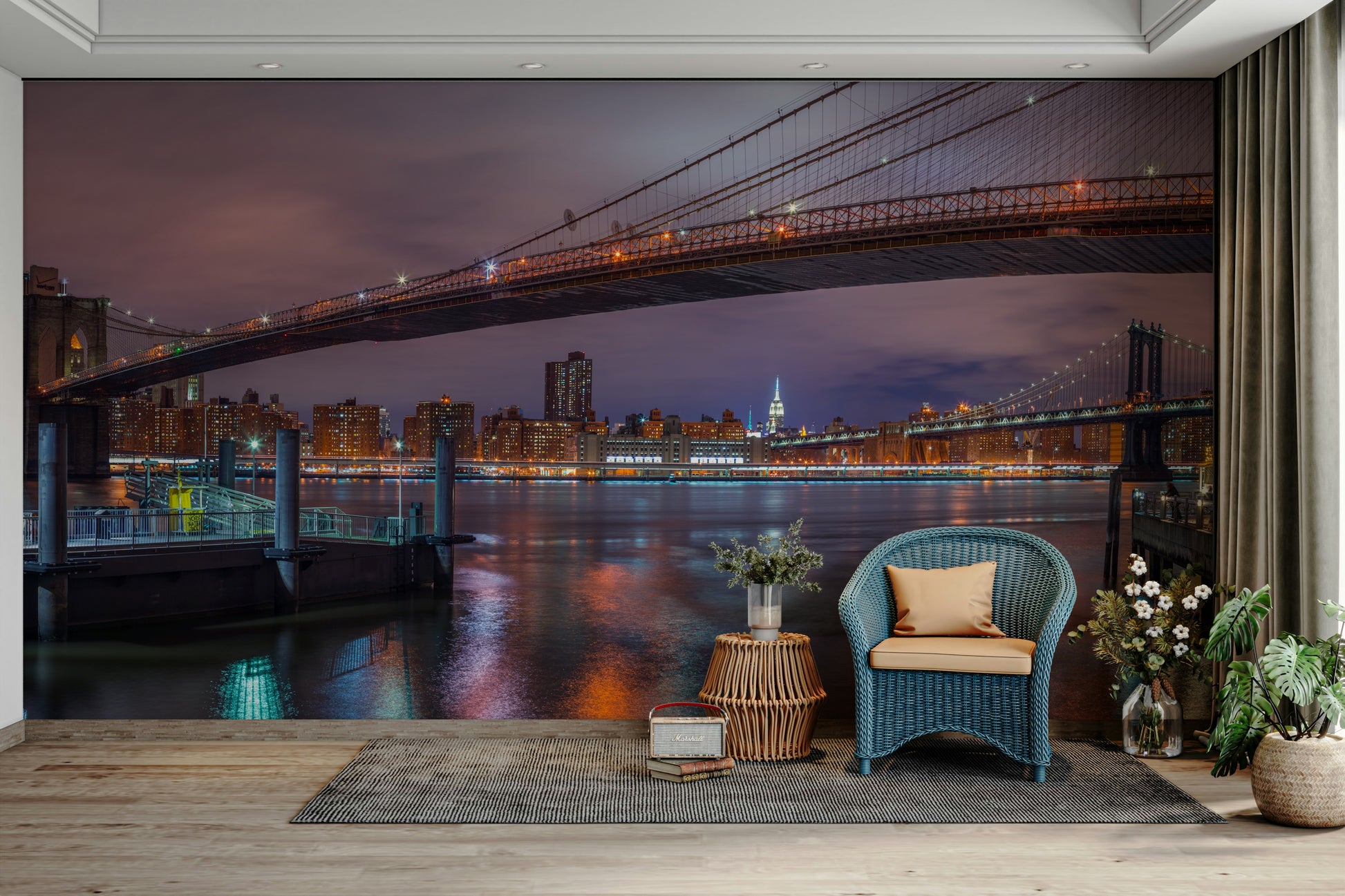 The design has a very polished and luxurious effect on the space.

