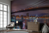 The mural extends across the entire wall, creating a dynamic backdrop.

