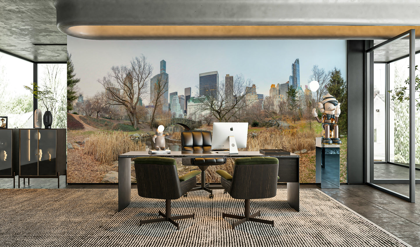 The design has a very polished and peaceful effect on the space.

