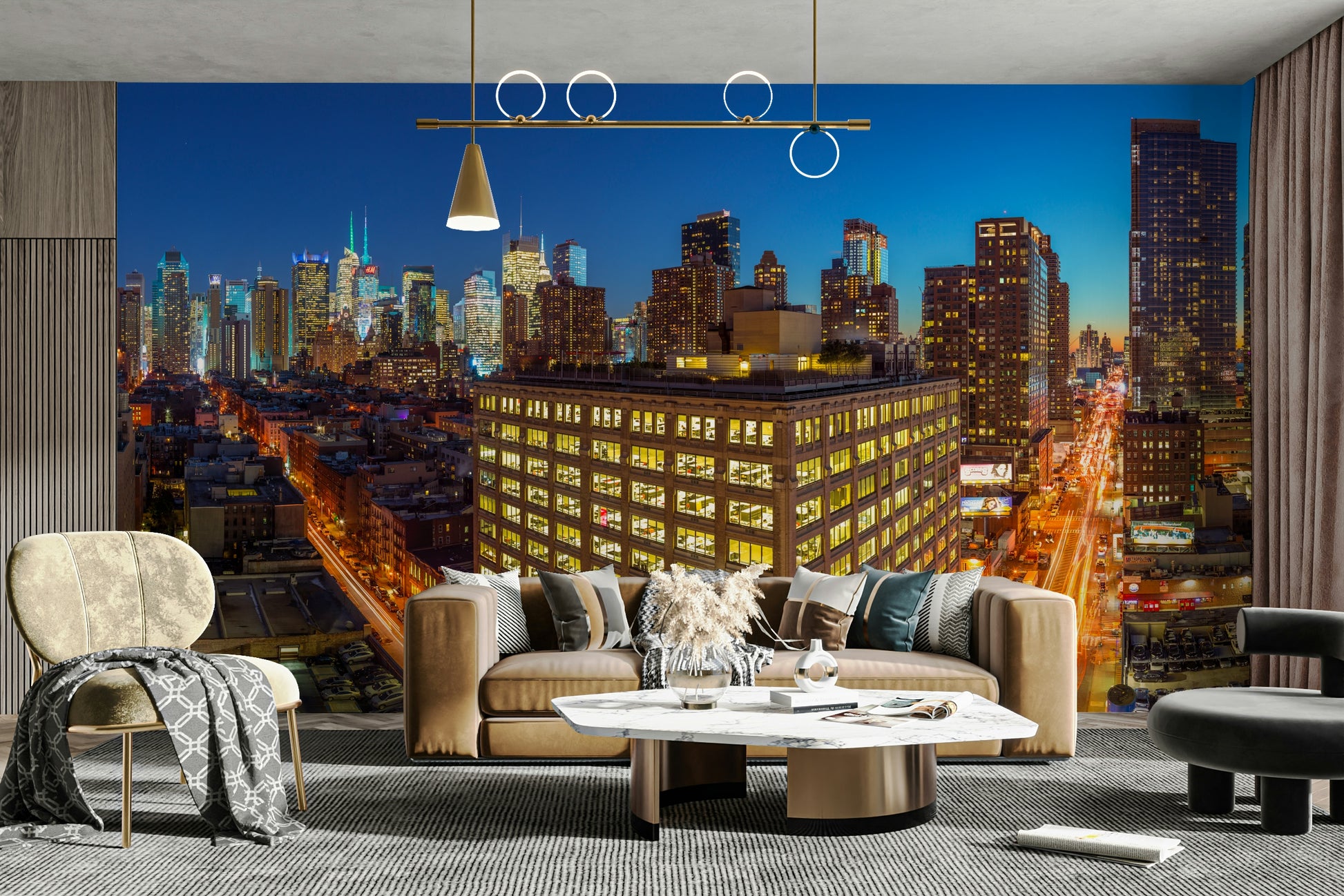 The design has a panoramic, wide-angle feel.

