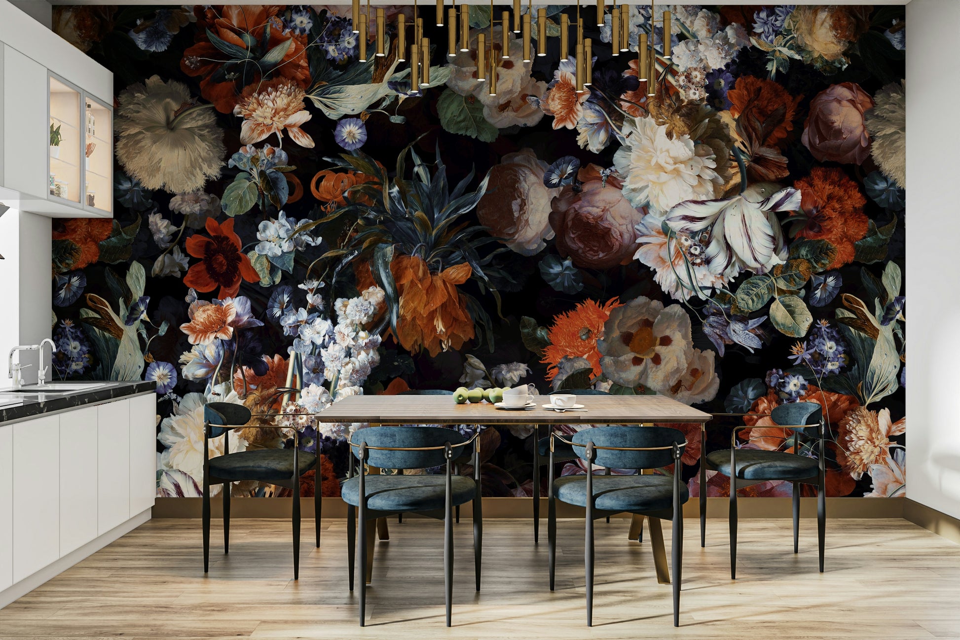 The flowers have a realistic, detailed look with a sense of light on their petals.

