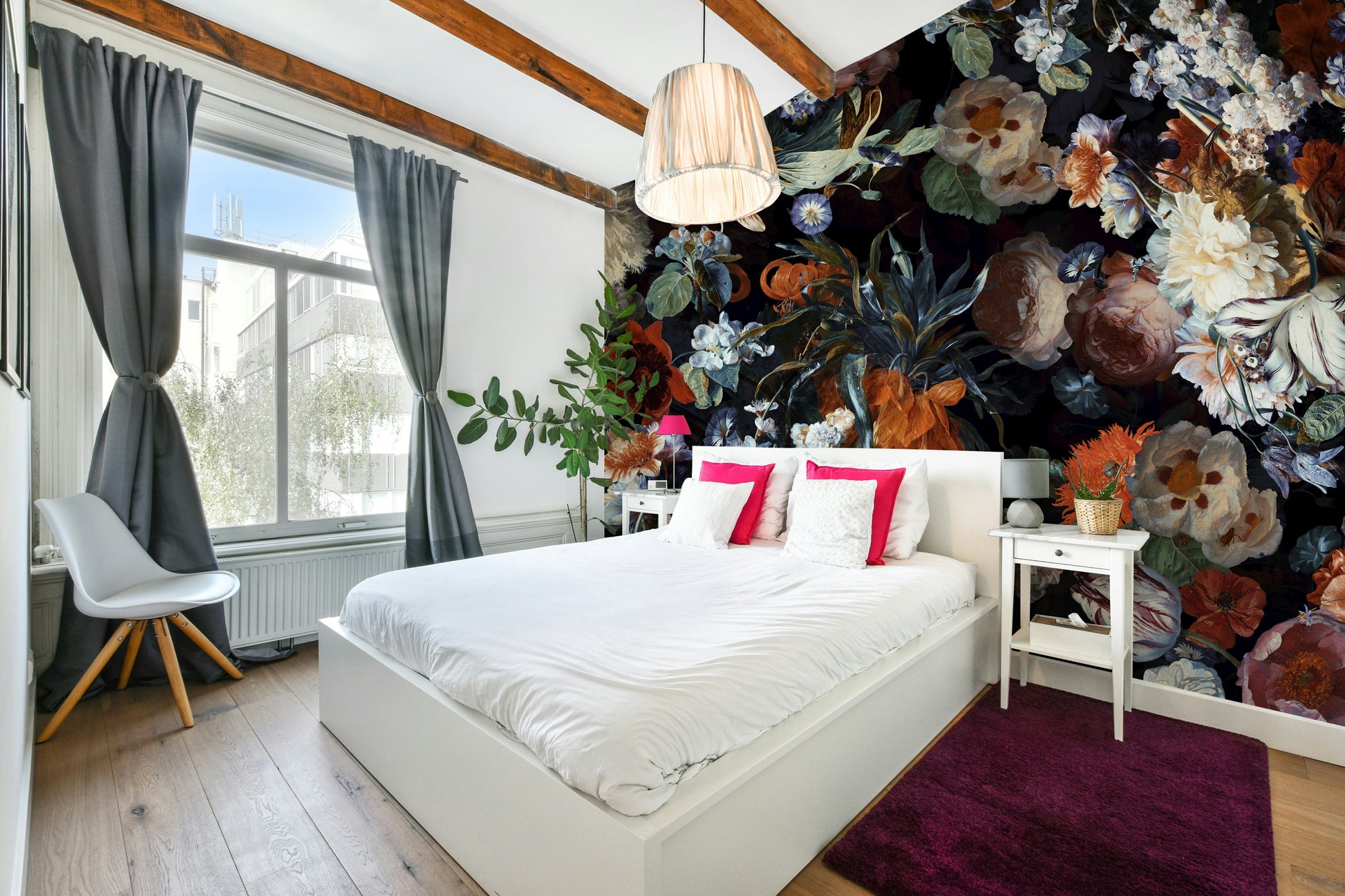 The colors are rich and dramatic, including various shades of deep tones.

