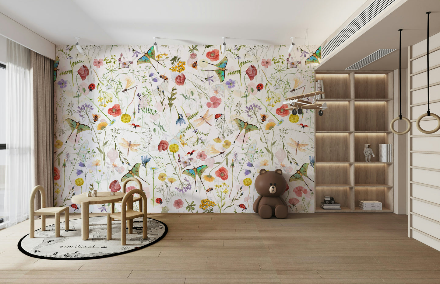 The design has a very polished and luxurious effect on the space.

