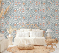 The mural extends across the entire wall, creating a clean backdrop.

