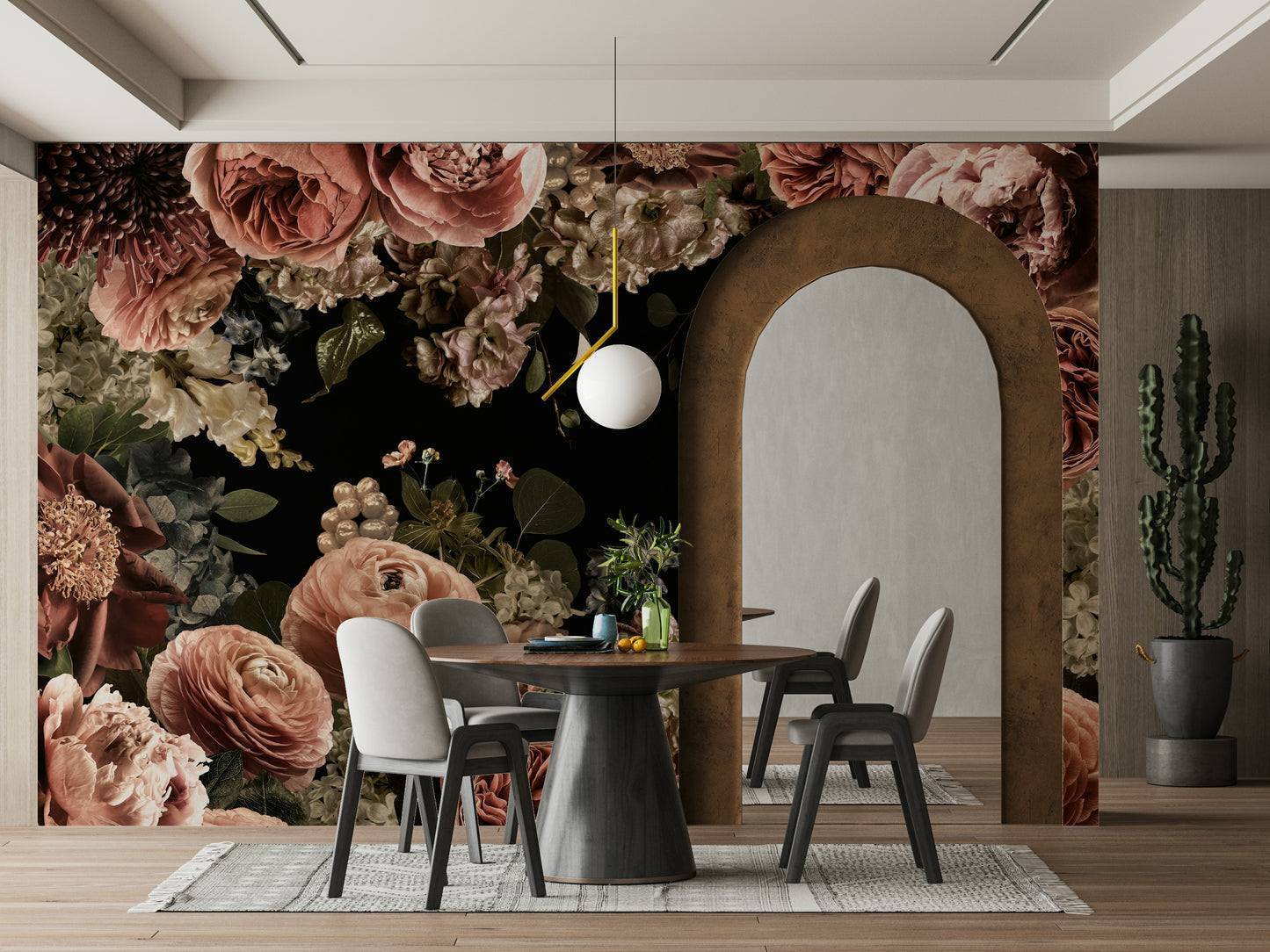 The design has a very polished and luxurious effect on the space.

