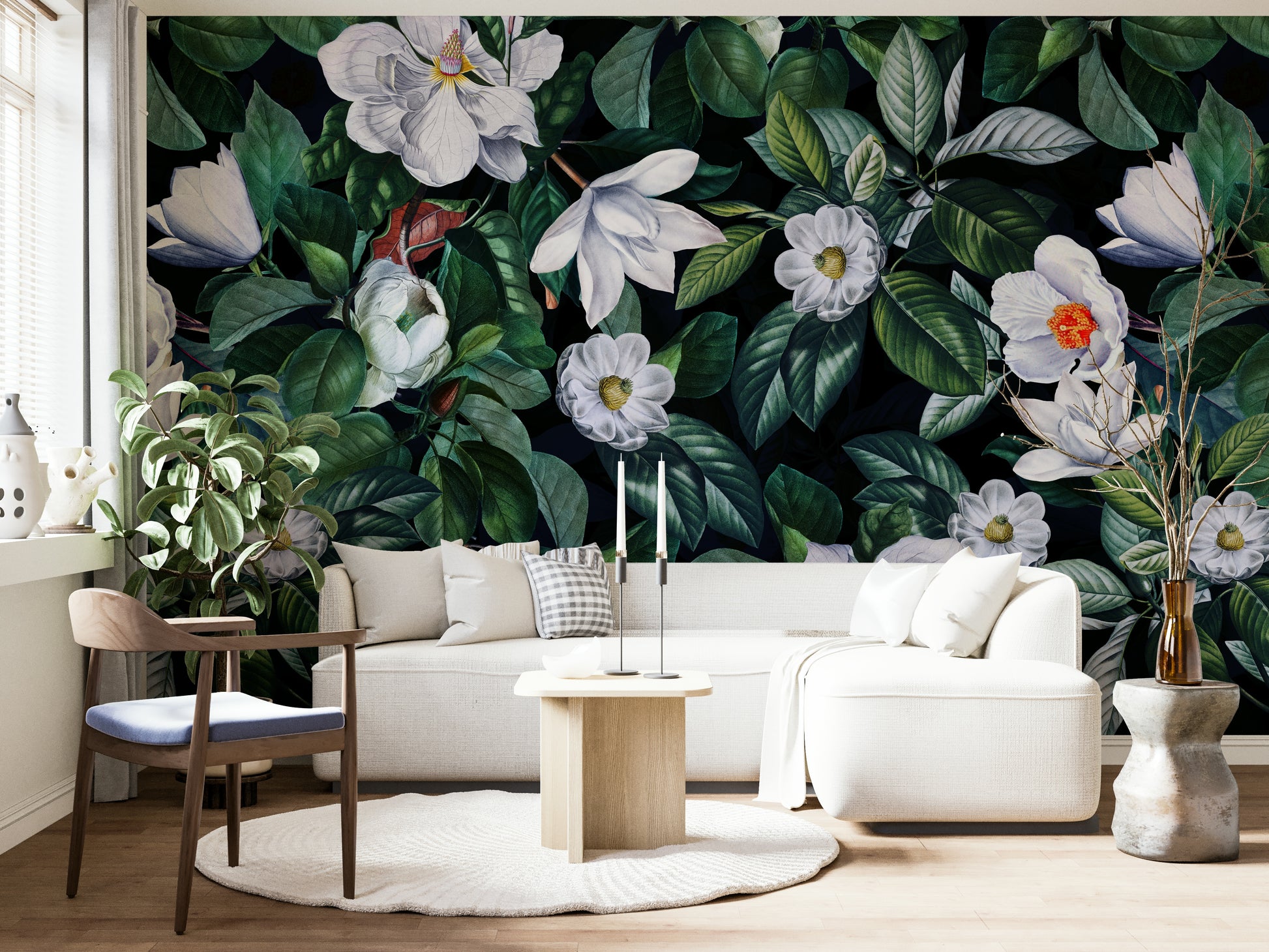 A close-up view shows the fine details of the flower petals and leaves.

