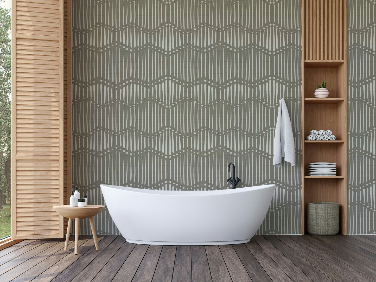 A close-up view shows the soft, blended details of the woven pattern.

