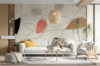 The room's lighting highlights the peaceful feel of the mural.

