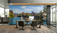 The image shows a serene view of St. James Park in London.

