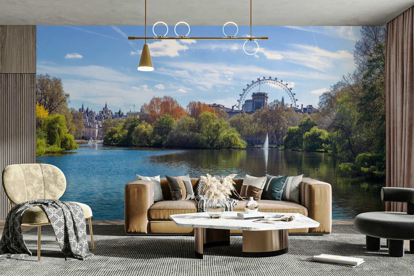 In the background, the London Eye and other city buildings are visible.

