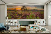 The colors are soft and gentle, with many shades of purple, pink, and orange.

