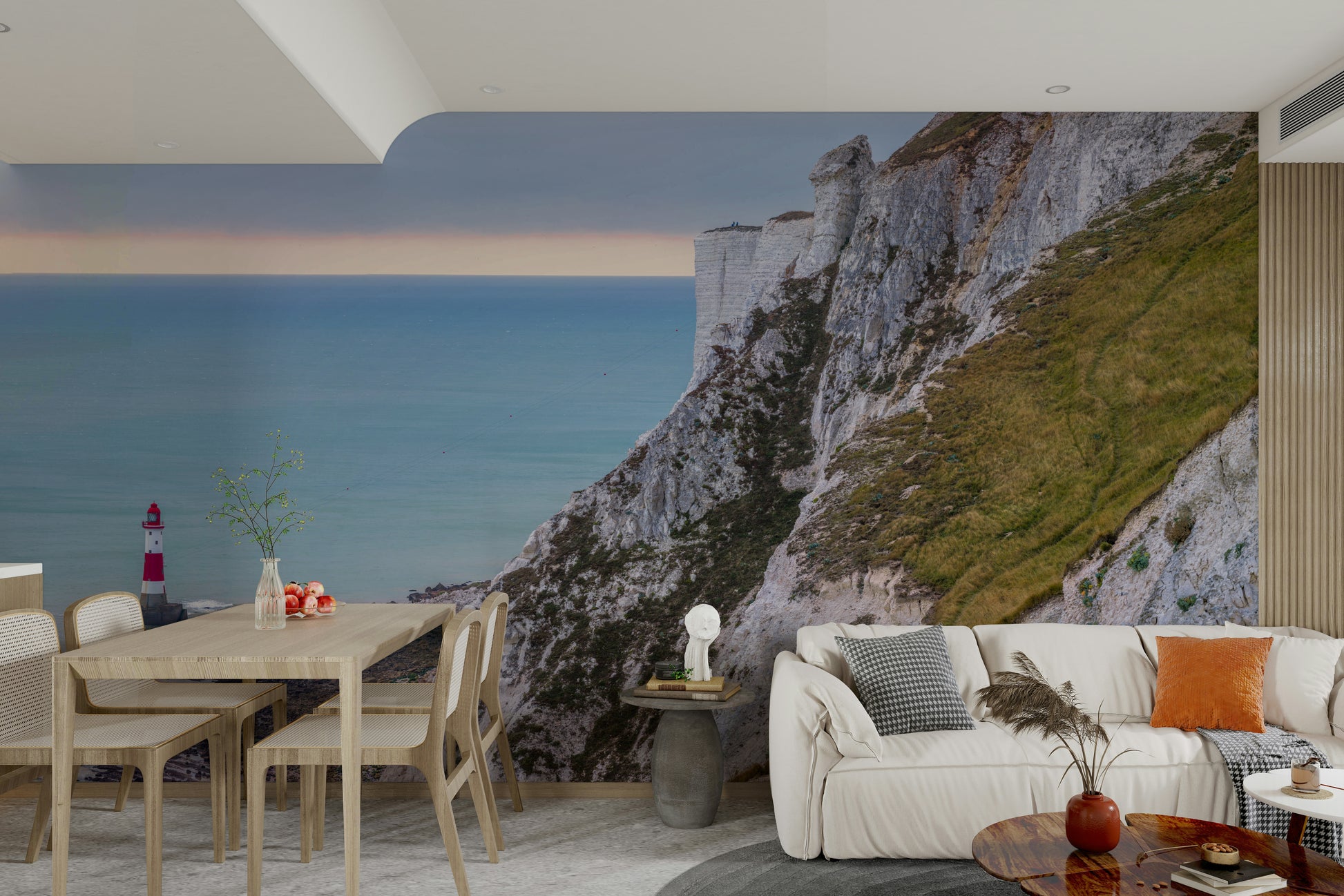 The design has a very calming and serene effect on the space.

