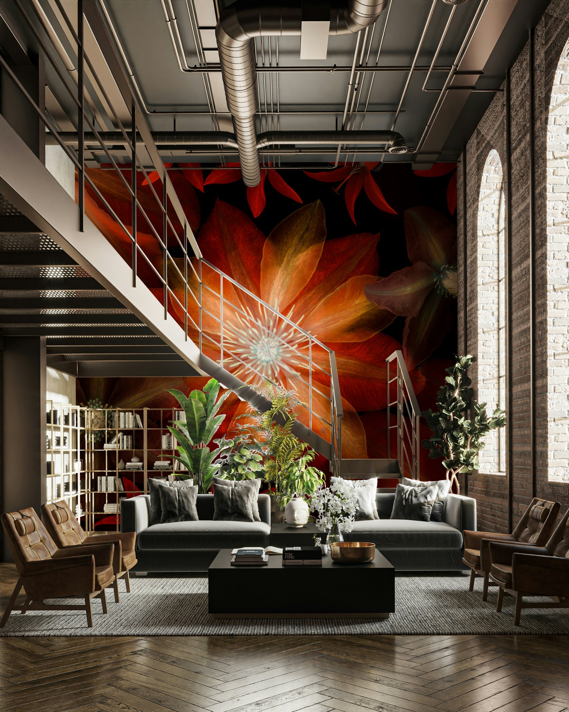 The design has a layered, photographic look with soft focus on some petals.

