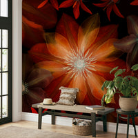 The center of the main flower has a soft, glowing light.

