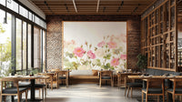 The flowers are large and fill the wall space effectively.

