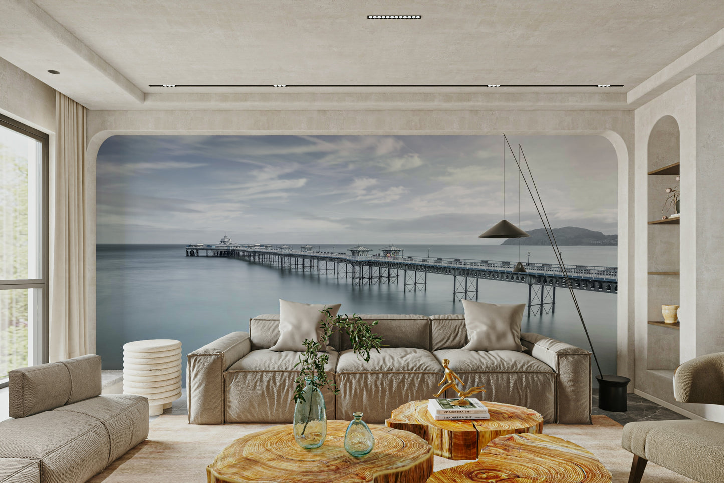 The mural has a soft, graceful feel.

