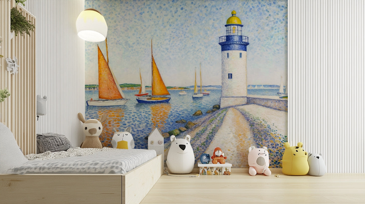 The mural has a soft, luminous feel.

