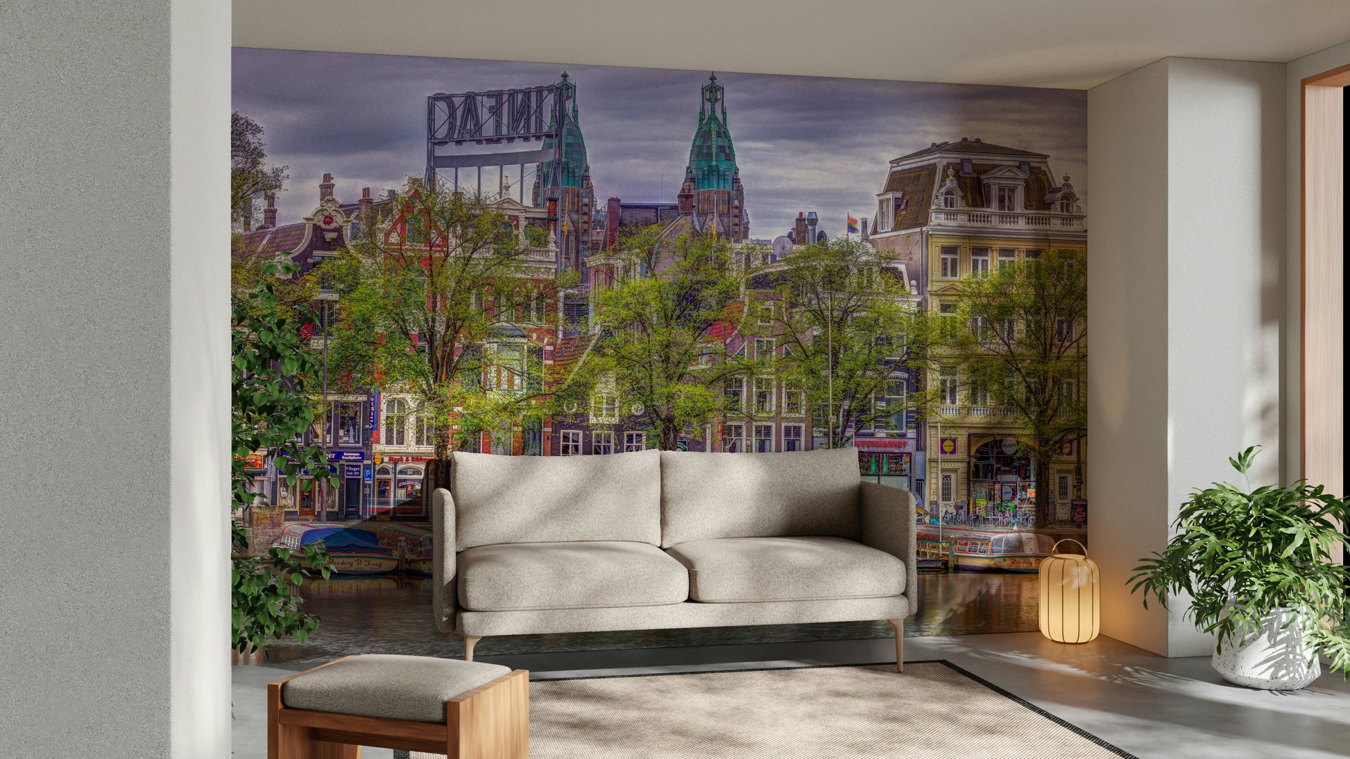 A close-up of the delicate buildings and water reflections.

