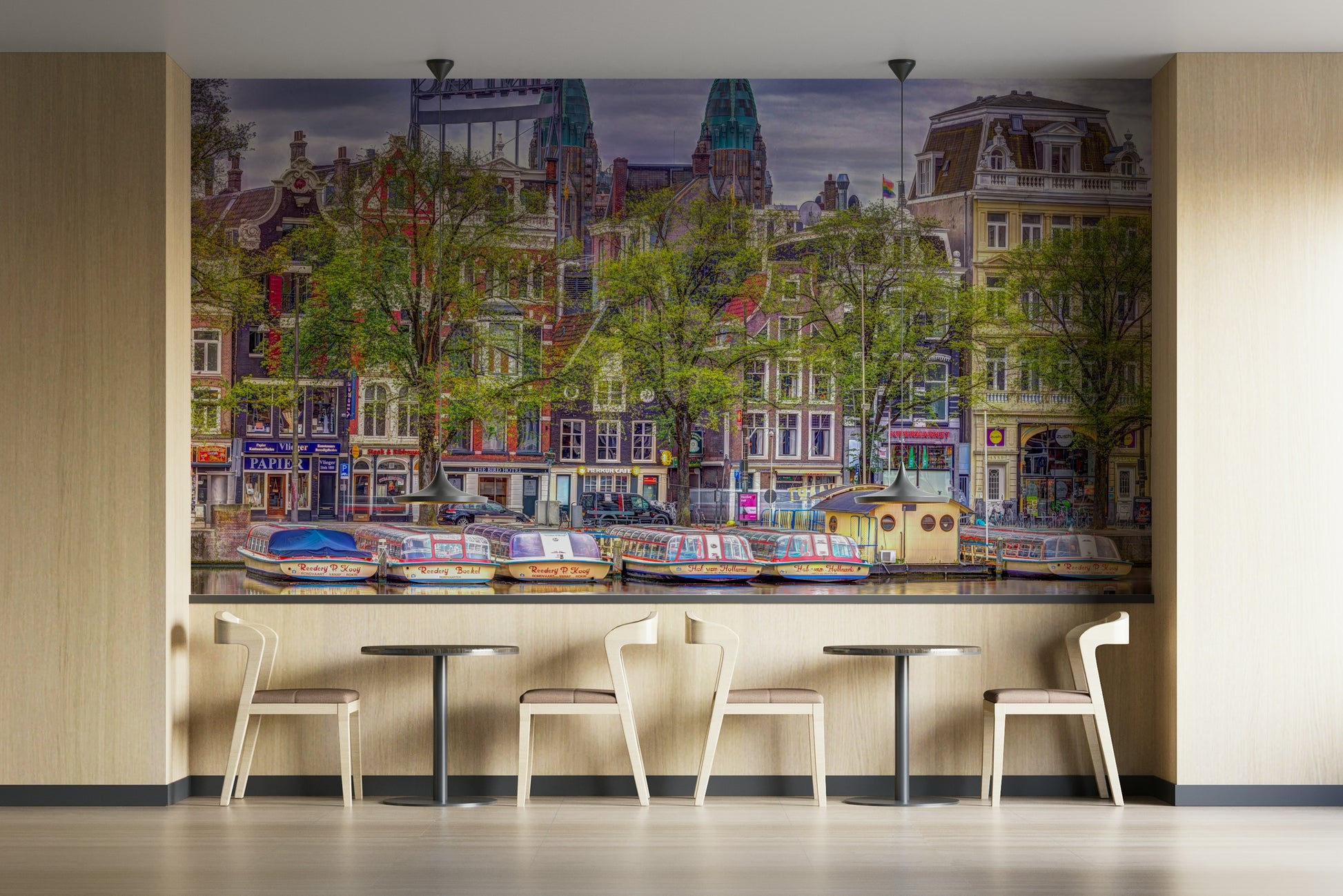 A calm and serene wall covering.

