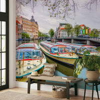 A high-quality print of a tranquil cityscape.

