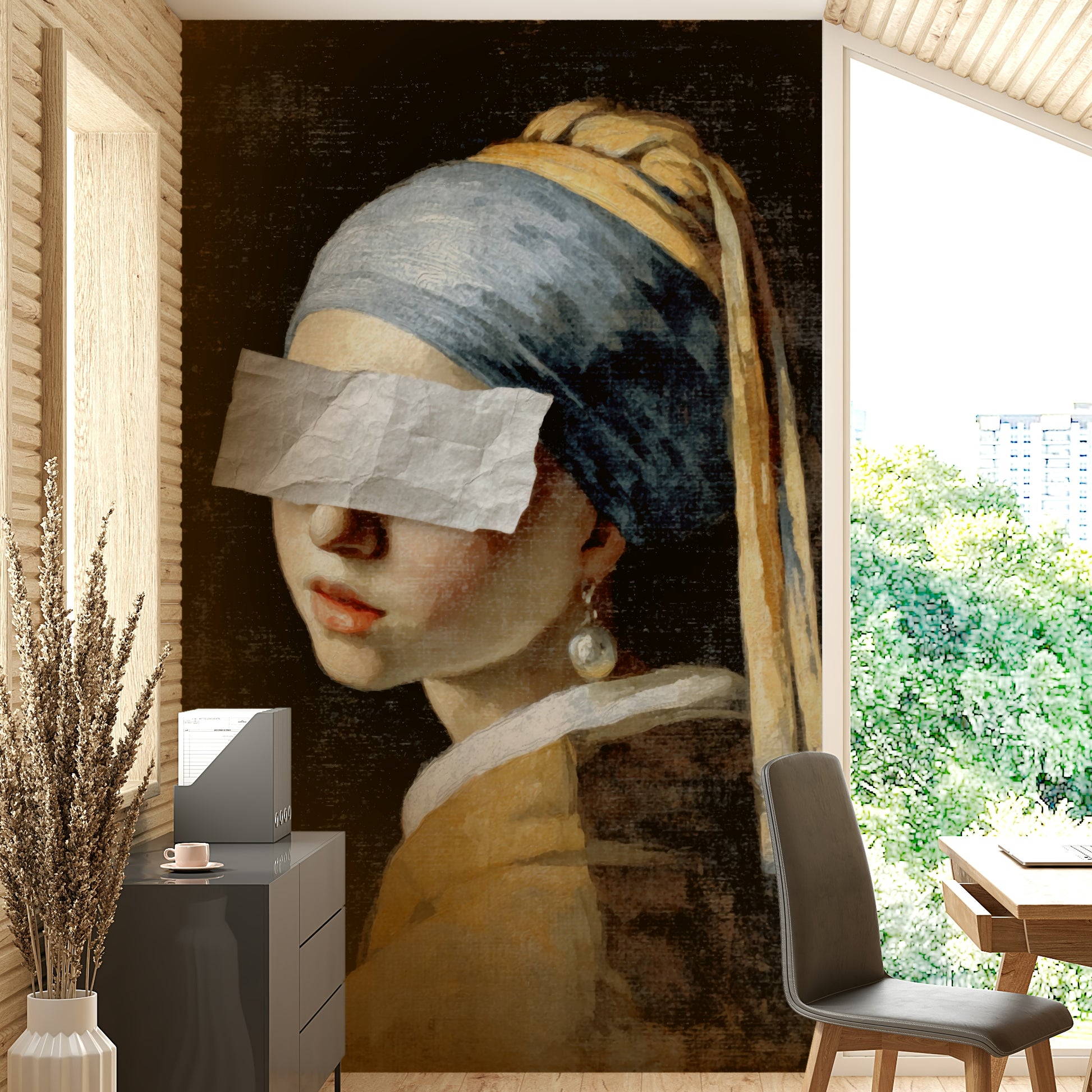 The wallpaper is perfect for an accent wall.

