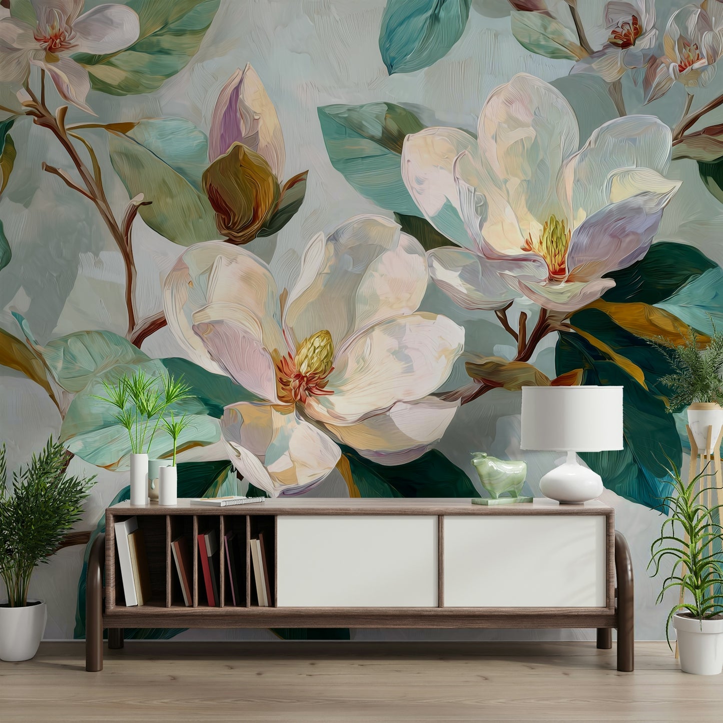 A close-up of the delicate flowers and soft colors.

